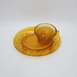 Indiana Glass Snack Sets; Tiara Sandwich Amber; Indiana Glass Tiara; Indiana Glass Sandwich Amber; Orange Glassware