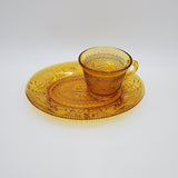 Indiana Glass Snack Sets; Tiara Sandwich Amber; Indiana Glass Tiara; Indiana Glass Sandwich Amber; Orange Glassware