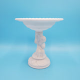 Imperial Glass Company Vinelf Compote; Cherub and Grape Milk Glass Compote; Venelf Pattern; Imperial Milk Glass