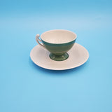 Vintage Tea Cups and Saucers; 2 Blue, 2 Green, 1 Red and 1 Brown; Made In Czechoslovakia; Small Tea Cup; Colorful Tea Cup