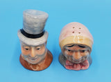 Vintage 1940's Man and Woman Collectible Salt and Pepper Shakers, Vintage Ceramic Salt and Pepper Shakers