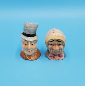 Vintage 1940's Man and Woman Collectible Salt and Pepper Shakers, Vintage Ceramic Salt and Pepper Shakers