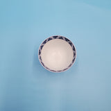 Small Footed Sherbet Cup; Porcelain Cup; Birds and Flowers Patterns; White and Blue Cup