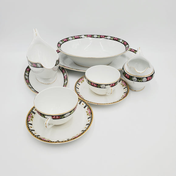 Fraureuth Saxony China Pieces; Pattern Code FRA17529; Fraureuth Replacement China; Fraureuth Plate, Bowl, Tea Cup, Saucer