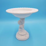 Imperial Glass Company Vinelf Compote; Cherub and Grape Milk Glass Compote; Venelf Pattern; Imperial Milk Glass