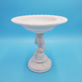 Imperial Glass Company Vinelf Compote; Cherub and Grape Milk Glass Compote; Venelf Pattern; Imperial Milk Glass