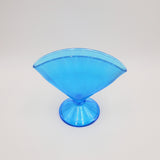 Fenton Art Glass Fan Vase; Fenton Celeste Blue Stretch Glass Fan Vase; Fenton Fan Vase; Fenton #570