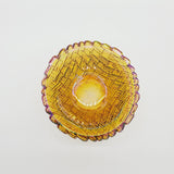 Jeanette Glass Small Bowl; Jeanette Marigold Bowl; Basket Weave Pattern; Amber Bowl; Carnival Glass Bowl