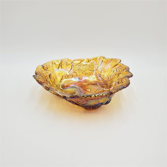 Vintage Indiana Glass Bowl; Amber Carnival Glass Bowl with Loganberry Pattern; Depression Glass Bowl; Indiana Glass Loganberry; Amber Glass