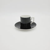 Black Tea Cup and Saucer; Made in Czechoslovakia; Black and White Tea Cup and Saucer