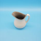 White Ceramic Small Pitcher; Speckled White and Green Pitcher