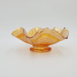 Marigold Carnival Glass Bowl; Orange Carnival Glass