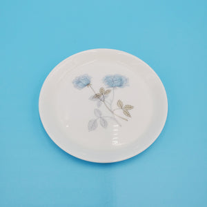 Wedgwood Ice Rose Butter Pat; Floral Trinket Dish; Blue Flower Plate