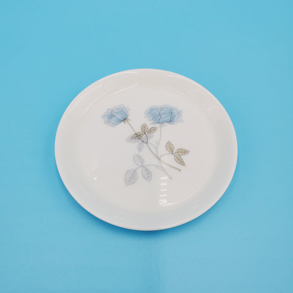 Wedgwood Ice Rose Butter Pat; Floral Trinket Dish; Blue Flower Plate