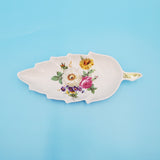 Leaf Shaped Candy Dish or Trinket Dish; Old Nuremburg China; Floral Leaf Dish