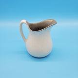 White Ceramic Small Pitcher; Speckled White and Green Pitcher