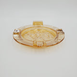 Dugan Marigold Carnival Glass Golfer Ashtray; Orange Glass Ashtray