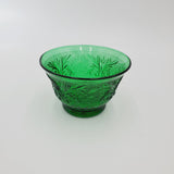 Anchor Hocking Forest Green Custard Cup with Saucer; Emerald Green Custard Cup