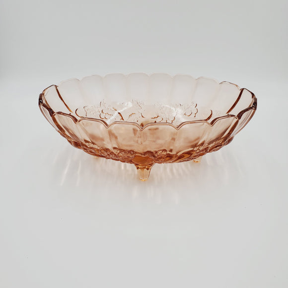 Indiana Glass Pink Garland Pattern Oval; Pink Serving Bowl