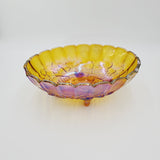 Indiana Glass Carnival Glass Amber Oval Bowl; Amber Carnival Glass; Harvest Grape