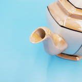 Japanese Peach Lusterware Teapot; Peach Floral Teapot