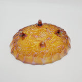 Indiana Glass Carnival Glass Amber Oval Bowl; Amber Carnival Glass; Harvest Grape