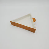 Mid Century Modern Brown and White Triangle Dip Trays