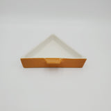 Mid Century Modern Brown and White Triangle Dip Trays