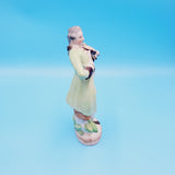 Japanese Bisque Figurine; Man Playing Violin Figurine;