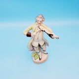 Japanese Bisque Figurine; Man Playing Violin Figurine;