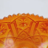 Imperial Star and File Handled Bowl; Marigold Carnival Glass Bowl; Chip Dent Crack
