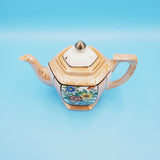 Japanese Peach Lusterware Teapot; Peach Floral Teapot