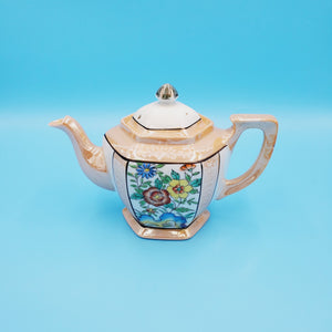 Japanese Peach Lusterware Teapot; Peach Floral Teapot