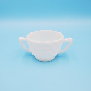 Hazel Atlas Cubist Sugar Dish; Milk Glass Sugar Dish