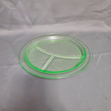 Green Depression Glass Grill Plate; Uranium Glass Grill Plate