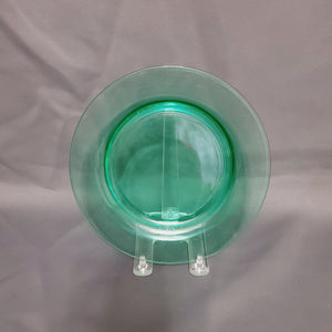 Green Depression Glass Salad Plates; Uranium Glass Plates