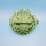 Indiana Glass Killarney Divided Relish Dish; Green Divided Party Dish