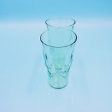 Green Depression Glass Tumbler; Green Glass; Thumbprint Glass Pattern