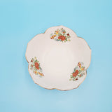 Imari Ware Lotus Flower Scalloped Bowl; Ceramic Floral Bowl