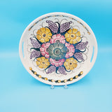 Hand Painted Round Serving Platter by ZF KOLO ; Made in Poland