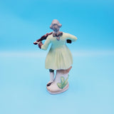 Japanese Bisque Figurine; Man Playing Violin Figurine;