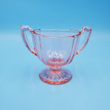 Pink Depression Glass Creamer and Sugar