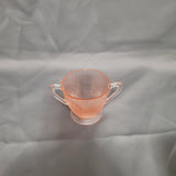 Jeannette Homespun Fine Rib Footed Sugar; Jeannette Pink Depression Fine Rib Sugar Dish