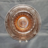 Pink Depression Glass Rolled Edge Console Bowl; Gold Gild Console Bowl