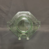 Imperial Glass Molly Handled Cake Plate; Green Depression Glass Handled Plate; Uranium Glass Plate