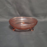 Anchor Hocking Manhattan Pink Depression Glass Footed Bowl; Pink Glass Candy Bowl