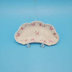 Small Floral Bone Dish; Floral Crescent Dish; Floral Trinket Dish