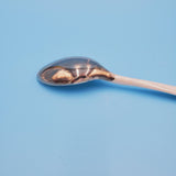 Iridescent Ceramic Spoon; Silver White Spoon; Large Ceramic Spoon