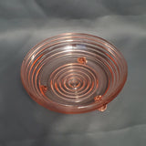 Anchor Hocking Manhattan Pink Depression Glass Footed Bowl; Pink Glass Candy Bowl