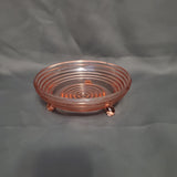 Anchor Hocking Manhattan Pink Depression Glass Footed Bowl; Pink Glass Candy Bowl